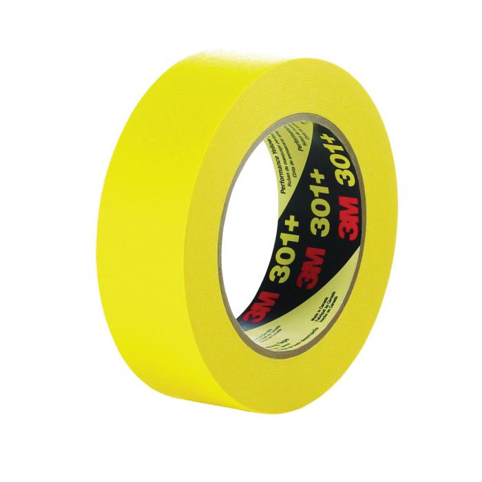 3M 7000124889 Solvent-Free Adhesive Tape, 55 m L x 24 mm W, 6.3 mil THK, Natural/Synthetic Rubber Adhesive, Crepe Paper Backing - Masking Tapes