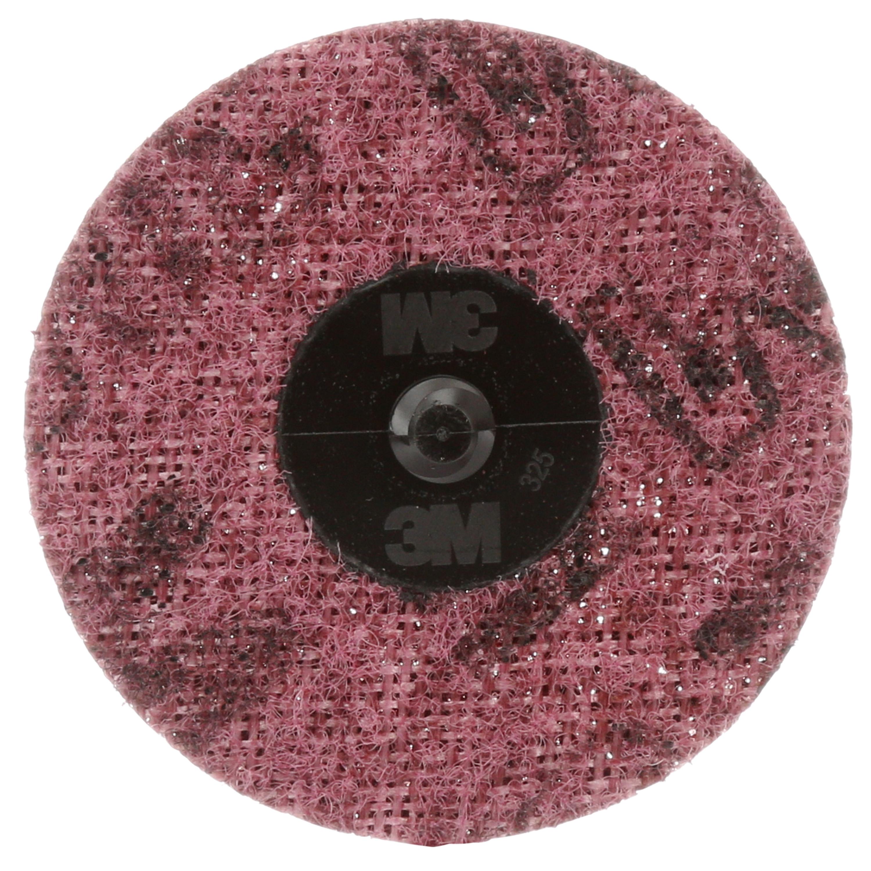 3M 7000000755 SC SE Durable Non-Woven Surface Conditioning Disc, 3 in Dia Disc, Medium Grade, Aluminum Oxide Abrasive, Type TR Attachment - Non-Woven Abrasive Quick-Change Discs