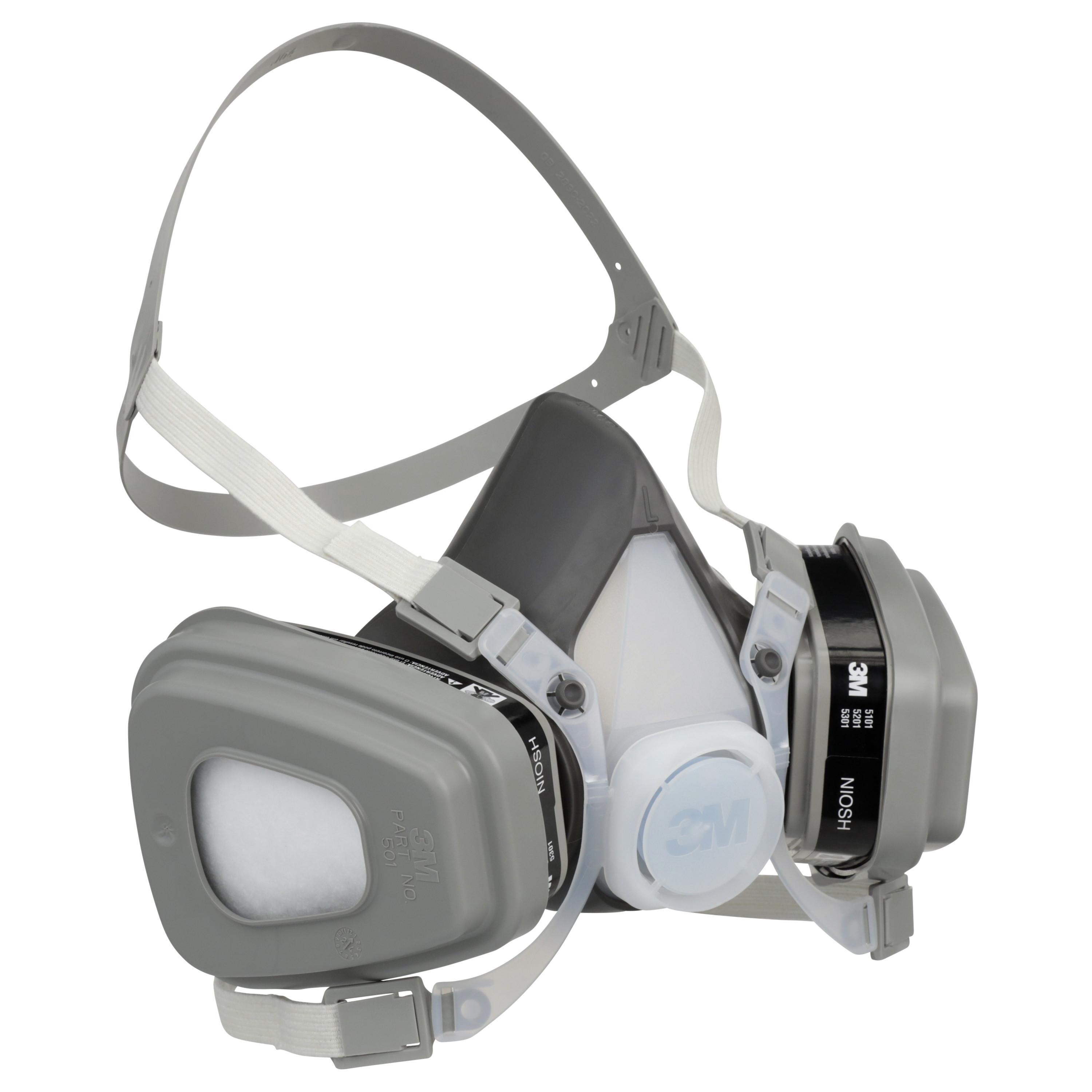 3M 7000052080 5000 Disposable Half Facepiece Respirator Assembly, M, Resists: Organic Vapors - Disposable Respirators & Masks