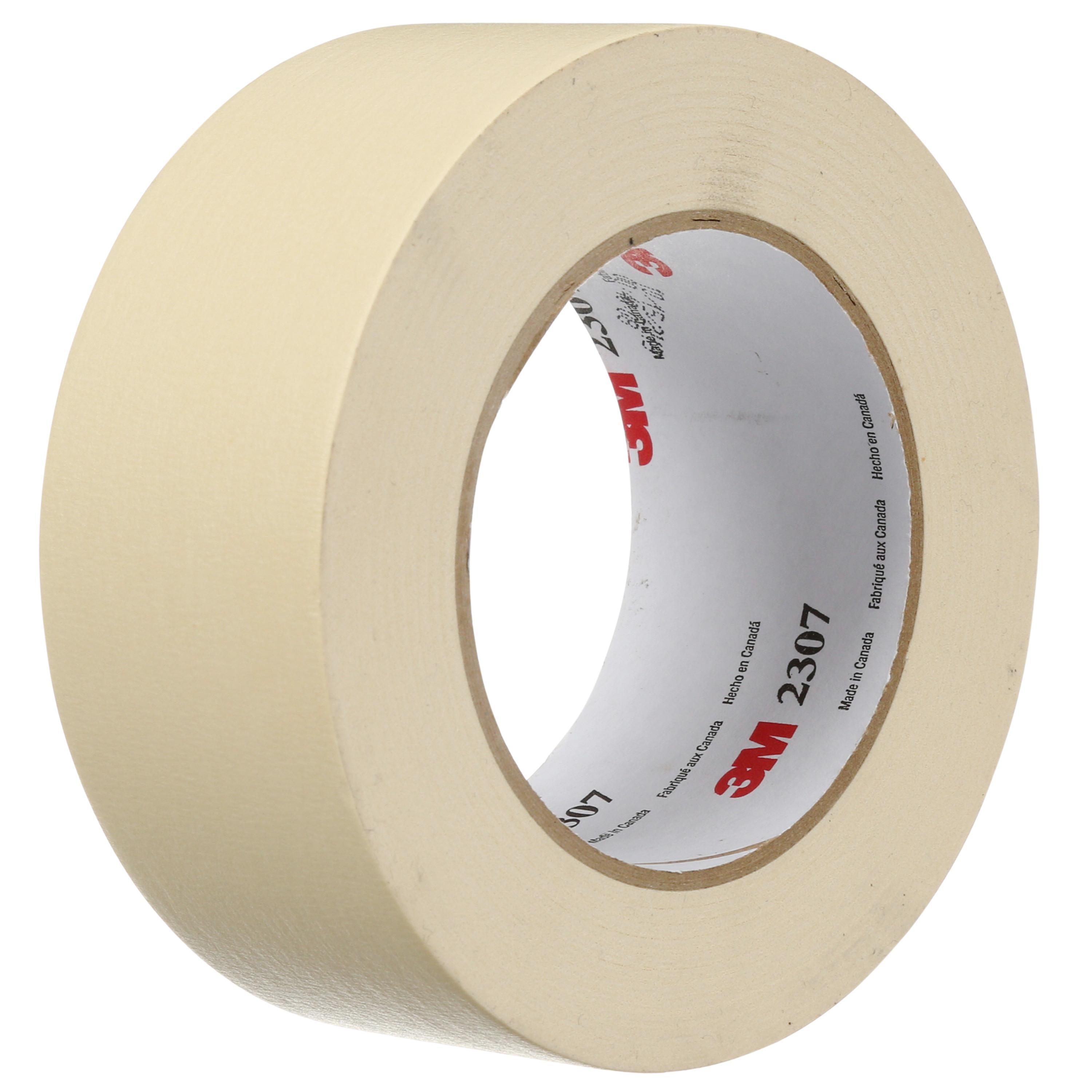 3M 7000123533 2307 Tape, 60.14 yd L 1.88 in W, 5.2 mil THK, Rubber Adhesive, Crepe Paper Backing - Masking Tapes