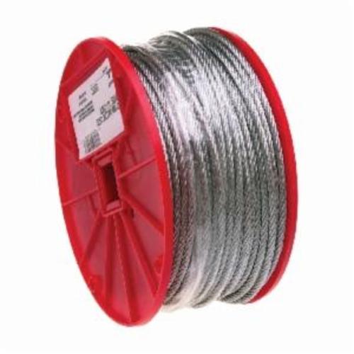 Campbell 7000827 High Strength Cable, 1/4 in Cable, 250 ft L, 7 x 19 Strand, 1400 lb Load, Galvanized Steel - Steel Cables