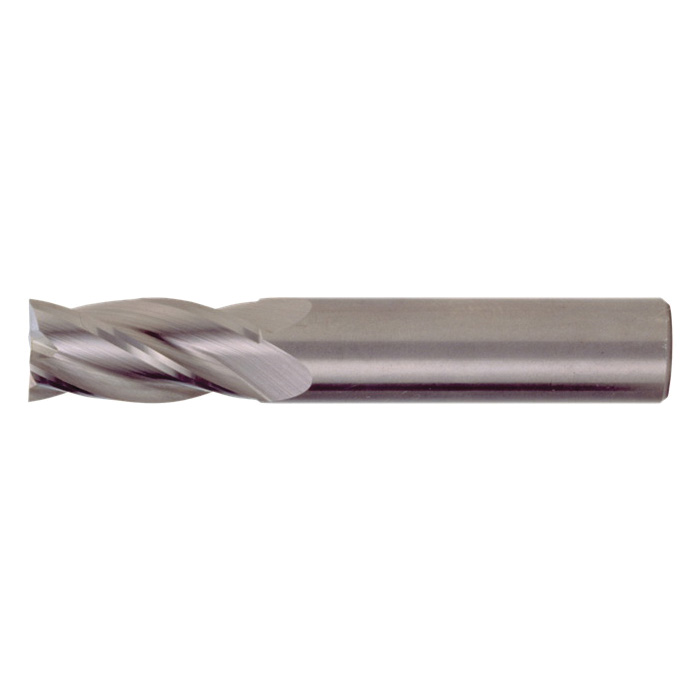 Cleveland C61840 CEM-SE-4 Center Cutting Extra Long Length General Purpose Single End Square Nose End Mill, 3/16 in Dia Cutter, 1-1/8 in Length of Cut, 4 Flutes, 3/16 in Dia Shank, 3 in OAL, Bright - Square End Mills