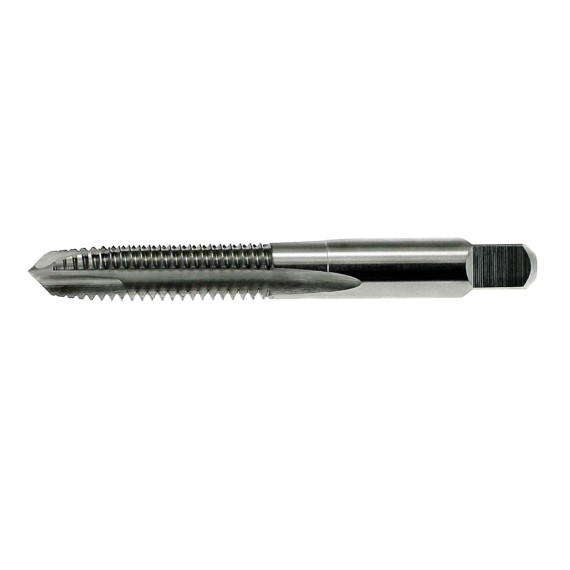 Drillco 21A116CP 2100 Spiral Point Tap, Right Hand Cutting, 1/4-20 Thread, H3 Thread Limit, Plug Chamfer, 2 Flutes, Bright, HSS - Spiral Point Taps