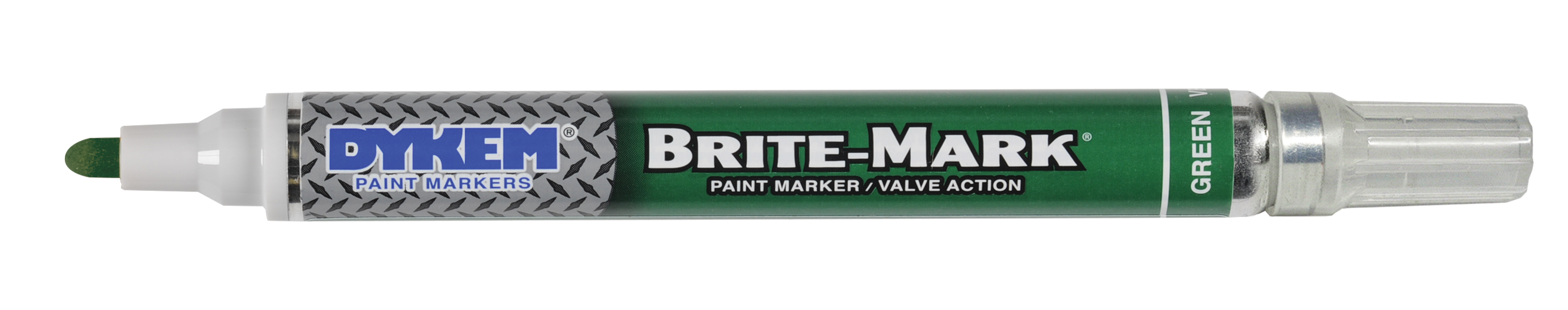 Dykem BRITE-MARK 84007 General Purpose Permanent Paint Marker, Medium Tip, Aluminum, Green - Paint Markers