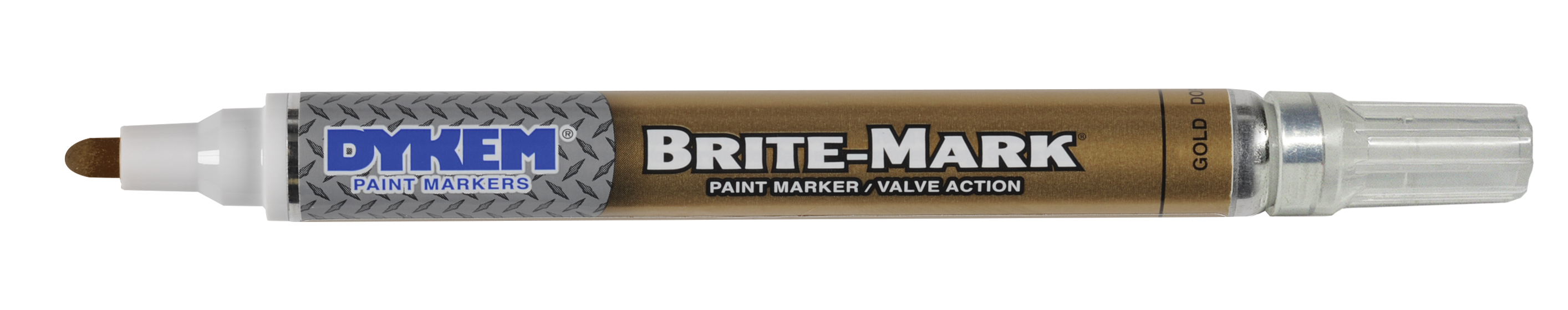 Dykem BRITE-MARK 84051 General Purpose Permanent Paint Marker, Medium Tip, Aluminum, Gold - Paint Markers