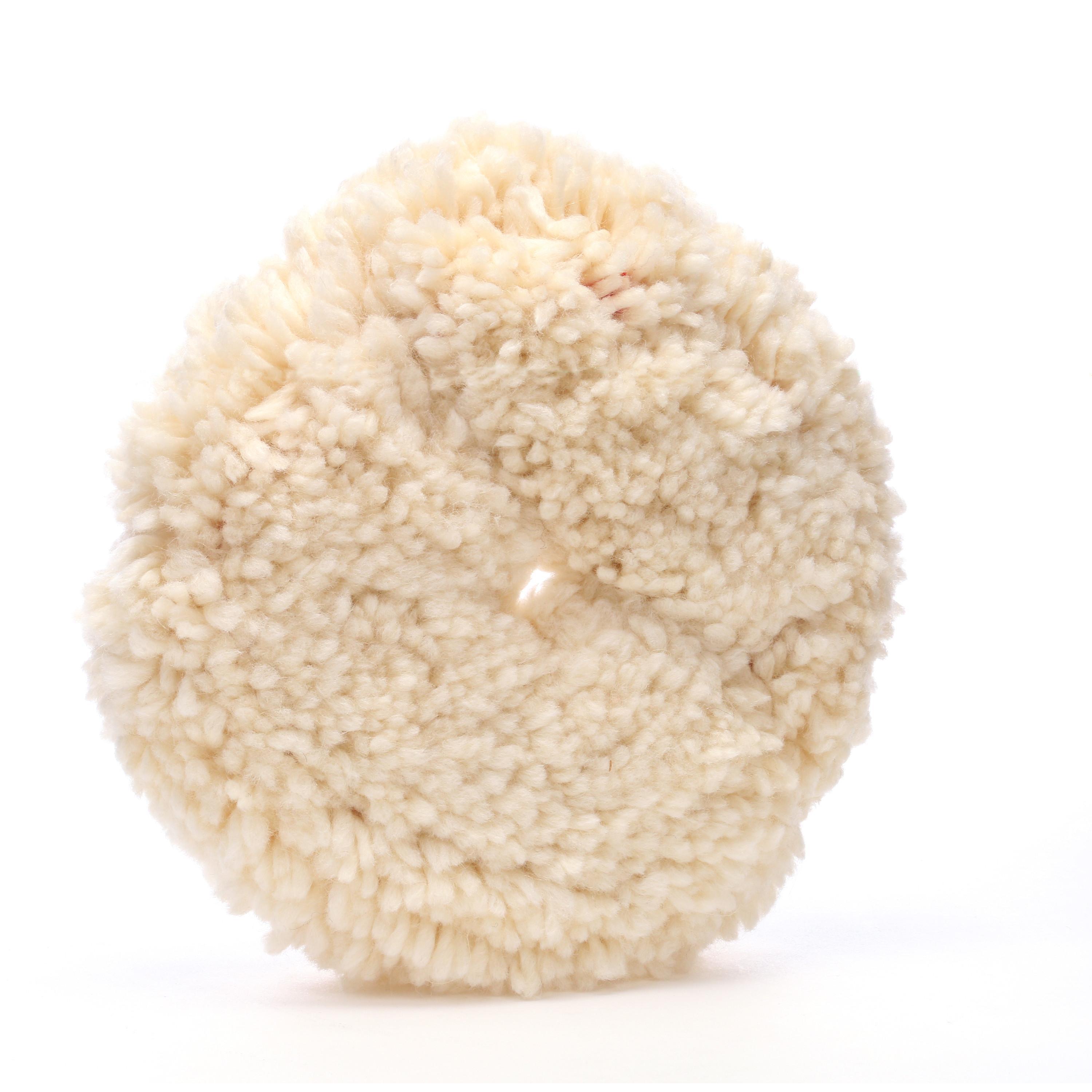 Hookit 7100145244 Compounding Pad, 8 in Dia Overall, Hook and Loop Attachment, Wool Blend Pad - Buffing Pads