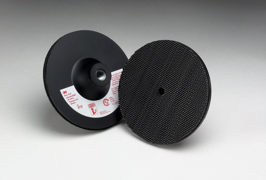 3M 7000120889 Firm Density Regular Disc Pad Holder, 5 in Dia Pad, Hook and Loop Attachment - Disc Pads