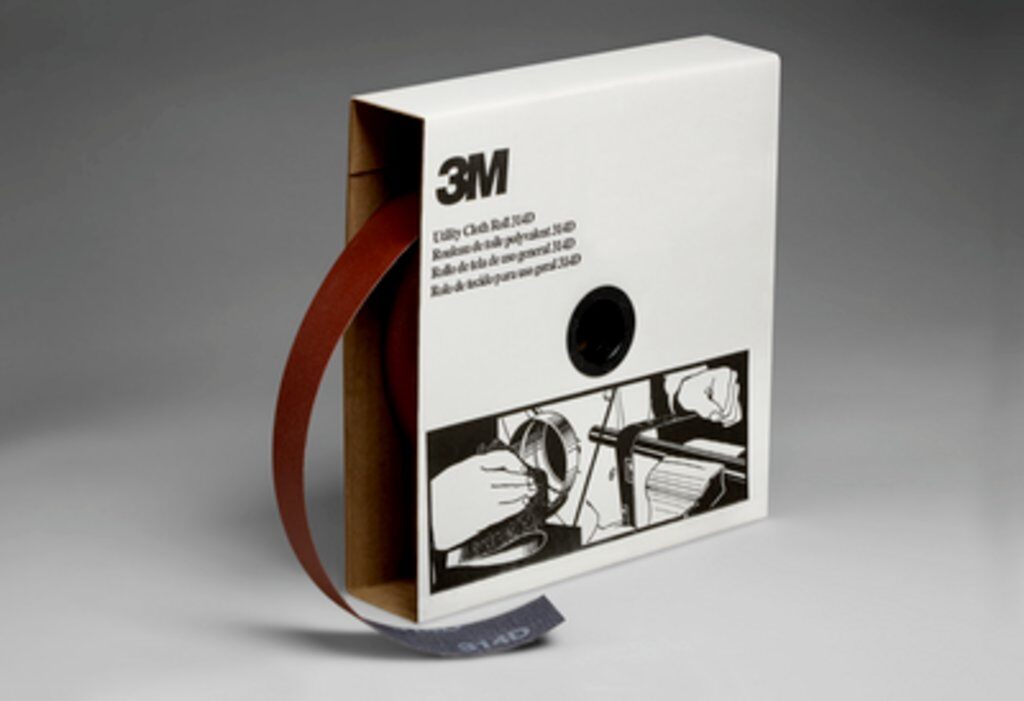 3M 7000118529 314D Utility Cloth Roll, 50 yd L Roll x 1-1/2 in W Roll, 120 Grit, Fine Grade, Aluminum Oxide Abrasive, Cloth Backing - Coated Abrasive Rolls