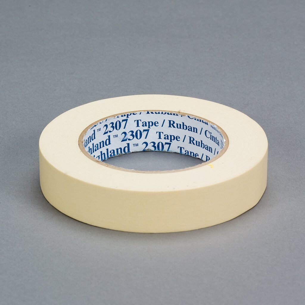 3M 7000123531 2307 General Purpose Adhesive Tape, 55 m L x 24 mm W, 5.2 mil THK, Rubber Adhesive, Crepe Paper Backing - Masking Tapes