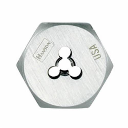 Irwin Hanson 6536 Flat Hex Threading Die, 3/8-24 Thread UNF Thread, 3/8 in THK, 1.137 in OD Die, High Carbon Steel - Hex Dies