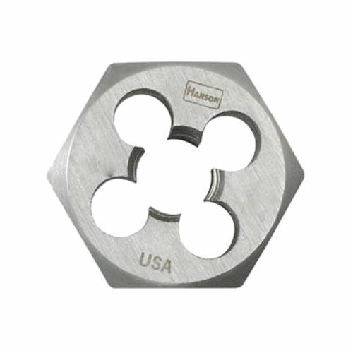 Irwin Hanson 6644 Flat Hex Threading Die, M12x1.75 Thread NC Thread, 3/8 in THK, 1.137 in OD Die, High Carbon Steel - Hex Dies