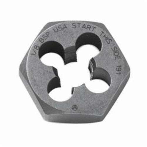 Irwin Hanson 6642ZR Hex Threading Die, M12x1.25 Thread, 3/8 in THK, 1.137 in OD Die, High Carbon Steel - Hex Dies