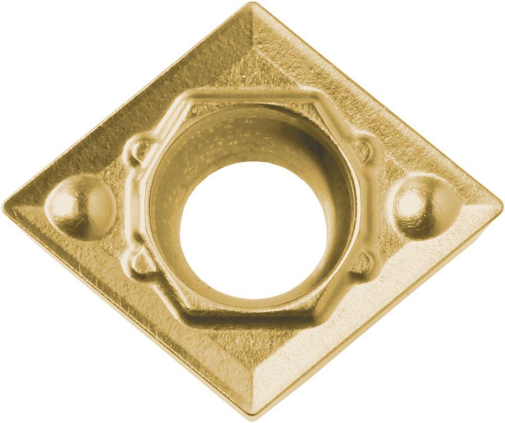 KYOCERA TMH00389 2-Cutting Edge Indexable Turning Insert With 1-Sided Chipbreaker, Hole, 40 to 60 deg Countersink, ANSI Code: CCMT3251HQCA025P, CCMT Insert, Material Grade: P, #3251 Insert, Rhombic Shape, 09 Seat, Positive Rake, Neutral Cutting - Turning Inserts