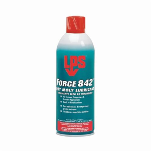 LPS 02516 Force 842 deg Dry Moly Lubricant, 16 oz Aerosol Can, Liquid Form, Dark Gray/Black, 0.74 to 0.76 - General Purpose Lubricants