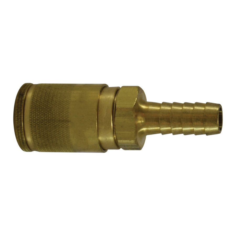 Midland Industries 28530 Tru-Flate Parker Interchange Quick Disconnect Hose ID Coupler, 3/8 in Nominal, Quick Disconnect Coupler x Strobe, 250 psi Pressure, Brass - Pneumatic Quick Connect Fittings