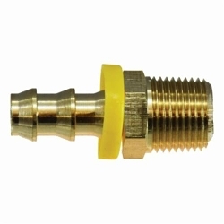 Midland Industries 30203 Adapter, 3/8 x 1/4 in Nominal, POHB x MIP End Style, CA360 Brass, Import - Barb Fittings
