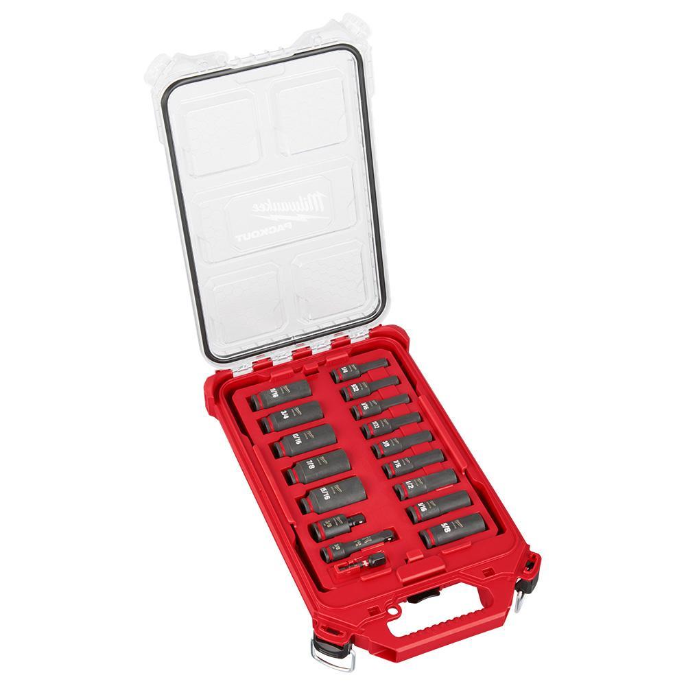 Milwaukee 49-66-6800 49-66 Socket Packout Set, 6 Points, 17 Pieces - Socket Sets