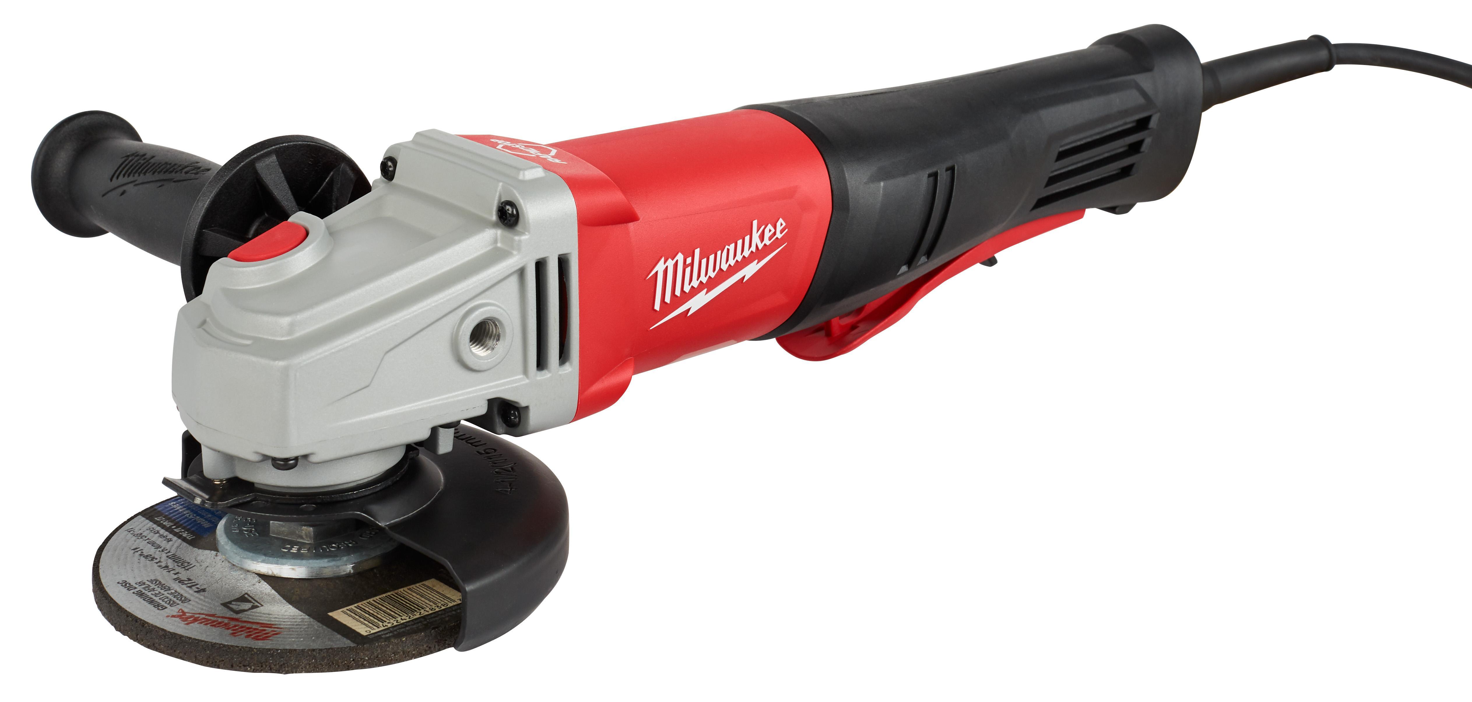 Milwaukee 6143-31 Braking Corded Small Angle Grinder, 4-1/2 in, 5 in Dia Wheel, Dual Actuation/Paddle Switch - Electric Angle Grinders