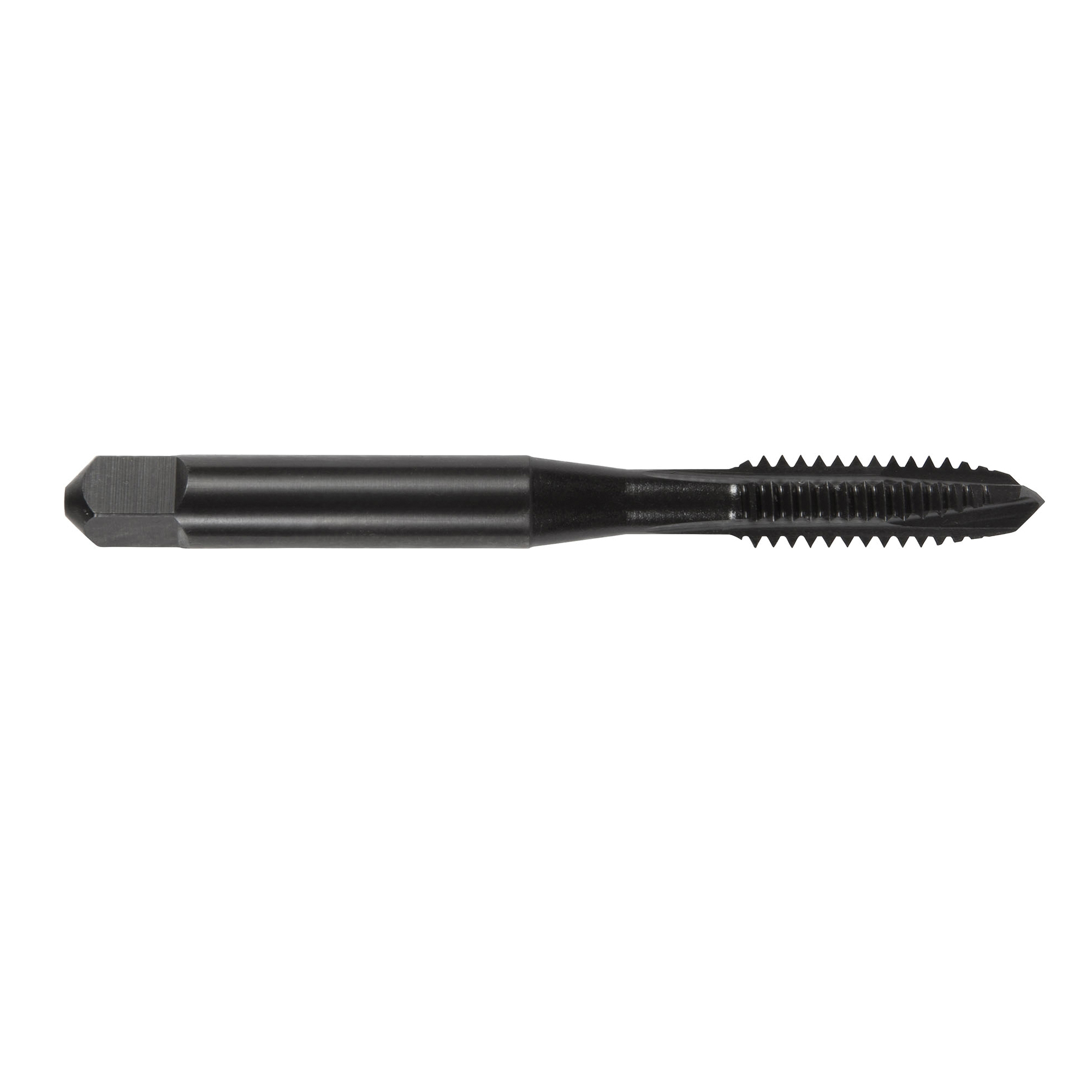 Nitro-Max 215N116C 2150N Spiral Point Tap, Right Hand Cutting, 1/4-20 Thread, H3 Thread Limit, Plug Chamfer, 3 Flutes, Black Oxide, M35 HSS-Co - Spiral Point Taps