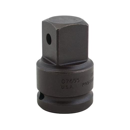 Proto J07655 Impact Socket Adapter, Black Oxide, 1 in Male Drive, 3/4 in Female Drive, Female x Male Adapter, ASME B107.110-2012/B107.2, Forged Steel - Socket Adapters & Universal Joints