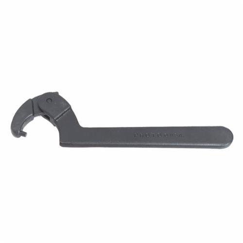 Proto JC497 Adjustable Pin Spanner Wrench, 2 to 4-3/4 in Capacity, 1/4 in Dia Pin, 11-3/8 in OAL, Federal GGG-W-665B, Alloy Steel, Black Oxide - Spanner Wrenches