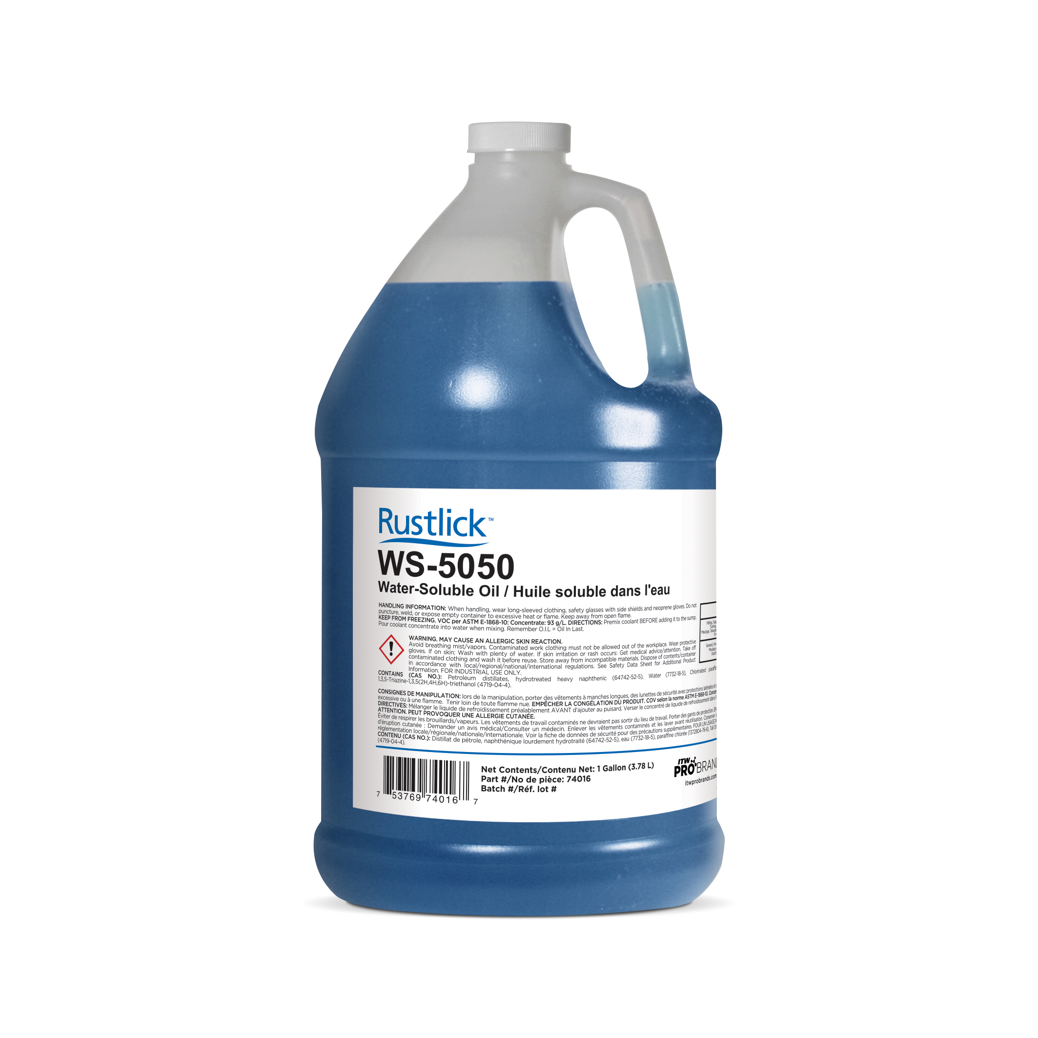Rustlick 74016 WS-5050 Cutting and Grinding Fluid, 1 gal Jug, Characteristic, Liquid, Dark Blue - Cutting and Grinding Fluids