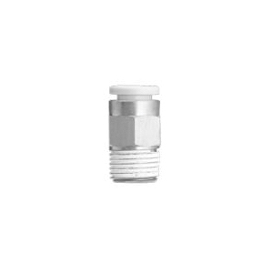 SMC KQ2H10-02AS KQ2 Tube Connector, 10 mm x R-1/4 Nominal, Male Threaded x Push-In, Brass - Pneumatic Connectors