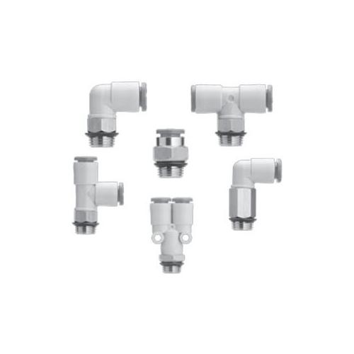 SMC KQ2L07-U02A KQ2 Gasket Seal One-Touch Fittings, 1/4 in Nominal, Push-In End Style, Resin - Pneumatic Elbows