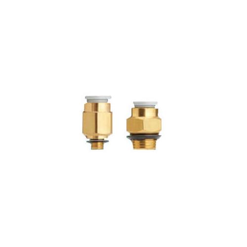 SMC KQ2H04-U01A KQ2 Inch Size with Gasket Male Connector, 4 mm x Uni-1/8 Nominal, Push-In x MNPT End Style, Brass - Pneumatic Connectors