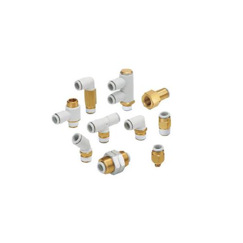 SMC KQ2L06-M5A KQ2 Gasket Seal One-Touch Fittings, 6 mm x M5 x 0.8 Nominal, Push-In End Style, Resin - Pneumatic Elbows