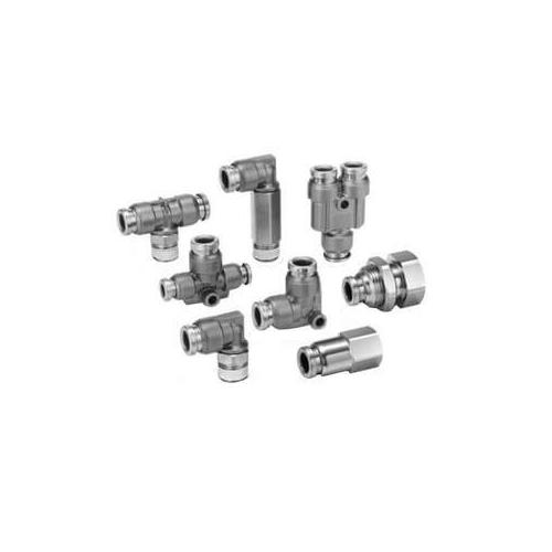 SMC KQB2H11-N02S KQB2 Straight Union, 3/8 in Nominal, Push-In End Style, Stainless Steel - Pneumatic Unions