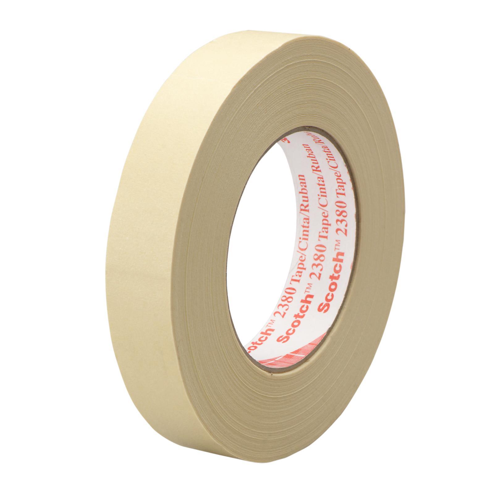 3M 7000088416 2380 Tape, 60.14 yd L 1.88 in W, 7.2 mil THK, Synthetic Rubber Adhesive, Crepe Paper Backing - Masking Tapes