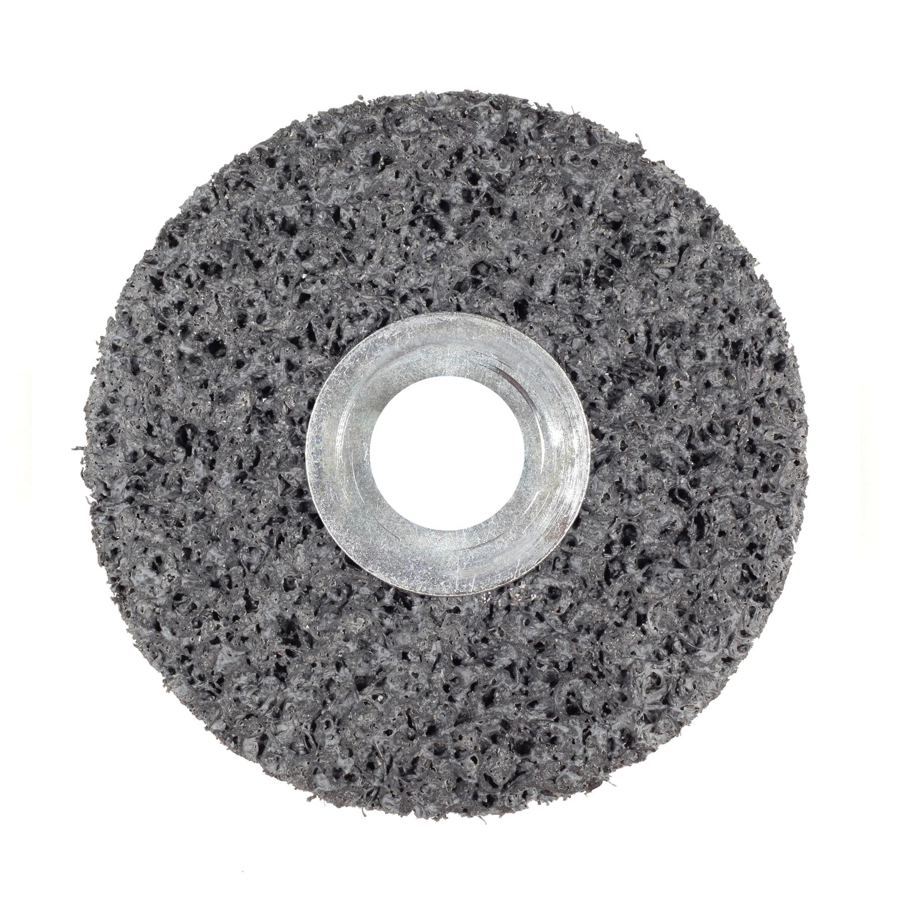 Scotch-Brite 7000045860 Clean and Strip Unitized Wheel, 3 in Dia Wheel, 1/4 in Center Hole, 1 in W Face, Extra Coarse Grade, Silicon Carbide Abrasive - Deburring Wheels