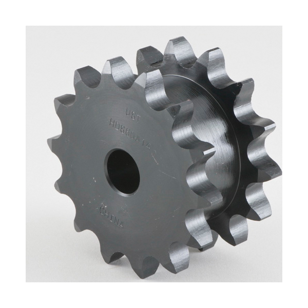 Tsubaki DS40A15 Type A Double Single Roller Chain Sprocket, 1/2 in Dia Bore, 2.65 in OD, 40 Chain, 15 Teeth, 1/2 in Pitch, Carbon Steel - Double Single Roller Chain Sprockets